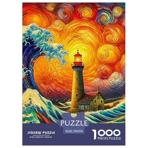 Puzzle Für Erwachsene 1000 Teile LeuchtturmHerausforderung Spielzeug KüstenlandschaftTheme Geschenke Für Männer Für Erwachsene Und Kinder Ab 14 Jahren 70x50cm/1000pcs von TZOVPCDFA