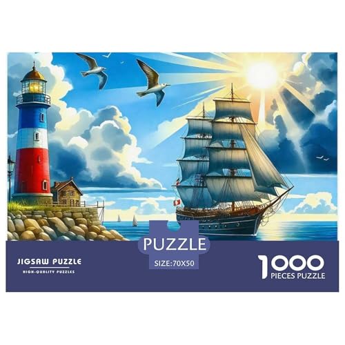 Puzzle Für Erwachsene 1000 Teile SegelbootHerausforderung Spielzeug Nautical Theme Geschenke Für Damen Für Erwachsene Und Kinder Ab 14 Jahren 70x50cm/1000pcs von TZOVPCDFA