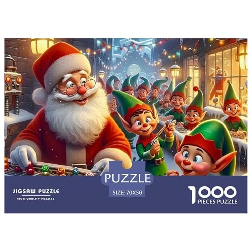 Puzzle Für Erwachsene 1000 Teile WeihnachtsmannLernspiel Christmas Theme Geschenke Für Damen Für Erwachsene Und Kinder Ab 14 Jahren 70x50cm/1000pcs von TZOVPCDFA