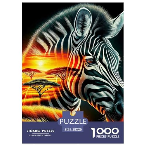 Puzzle Für Erwachsene 1000 Teile Zebra Pädagogisches Spiel African Animal Theme Geschenke Für Damen Für Erwachsene Kinder 38x26cm von TZOVPCDFA