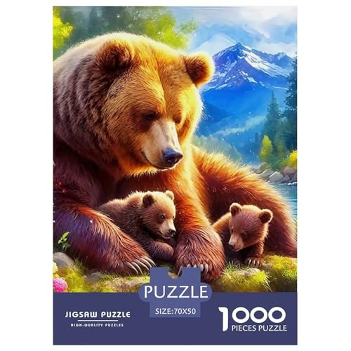 Puzzle Für Erwachsene 1000 Teilige Bären Lernspiel Animal Theme Geschenke Für Männer Für Erwachsene Kinder 70x50cm von TZOVPCDFA