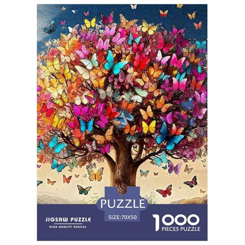 Puzzle Für Erwachsene 1000 Teilige Baum des LebensErwachsene Puzzle Lernspiel Colorful SchmetterlingGeschenke Für Damen Für Erwachsene Kinder 70x50cm/1000pcs von TZOVPCDFA