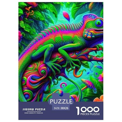 Puzzle Für Erwachsene 1000 Teilige ChameleonErwachsene Puzzles Pädagogisches Spiel Animal Theme Geschenke Für Damen Für Erwachsene Kinder 38x26cm/1000pcs von TZOVPCDFA