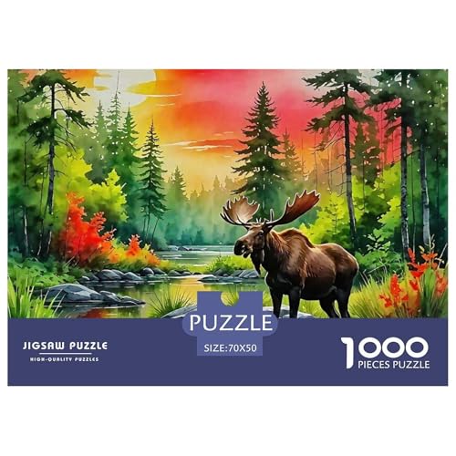 Puzzle Für Erwachsene 1000 Teilige Elk Lernspiel Wildlife Theme Geschenke Für Männer Für Erwachsene Kinder 70x50cm von TZOVPCDFA
