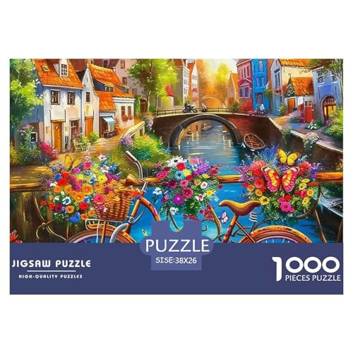 Puzzle Für Erwachsene 1000 Teilige Fahrrad Lernspiel Landscape Theme Geschenke Für Damen Für Erwachsene Kinder 38x26cm von TZOVPCDFA