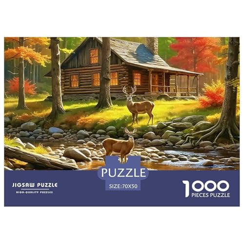 Puzzle Für Erwachsene 1000 Teilige Hirsch Lernspiel Wildlife Theme Geschenke Für Damen Für Erwachsene Kinder 70x50cm von TZOVPCDFA