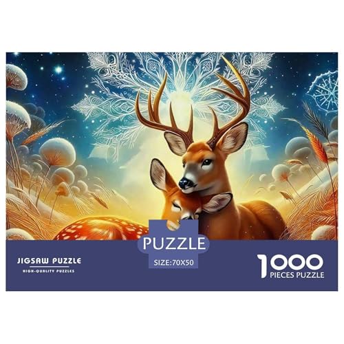 Puzzle Für Erwachsene 1000 Teilige Hirsch Pädagogisches Spiel Wildlife Theme Geschenke Für Männer Für Erwachsene Kinder 70x50cm von TZOVPCDFA