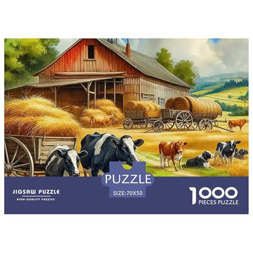 Puzzle Für Erwachsene 1000 Teilige KuhErwachsene Puzzle Lernspiel Country Style Geschenke Für Männer Für Erwachsene Und Kinder Ab 14 Jahren 70x50cm/1000pcs von TZOVPCDFA