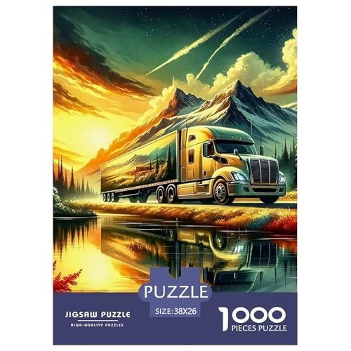 Puzzle Für Erwachsene 1000 Teilige Lastwagen Lernspiel Cool Big Auto Für Familie Freunde Für Erwachsene Kinder 38x26cm von TZOVPCDFA