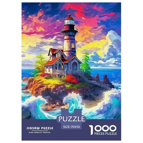 Puzzle Für Erwachsene 1000 Teilige Leuchtturm Lernspiel Coastline Geschenke Für Damen Für Erwachsene Kinder 70x50cm von TZOVPCDFA