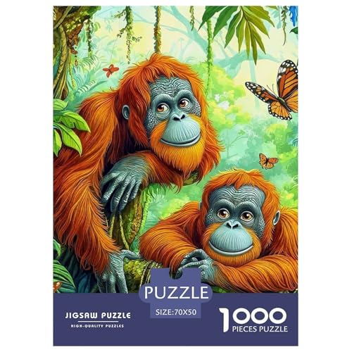 Puzzle Für Erwachsene 1000 Teilige Orangutan Lernspiel Animal Theme Geschenke Für Damen Für Erwachsene Kinder 70x50cm von TZOVPCDFA