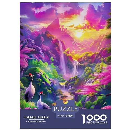 Puzzle Für Erwachsene 1000 Teilige Rotgekrönter Kran Lernspiel Crane Themed Geschenke Für Damen Für Erwachsene Kinder 38x26cm von TZOVPCDFA