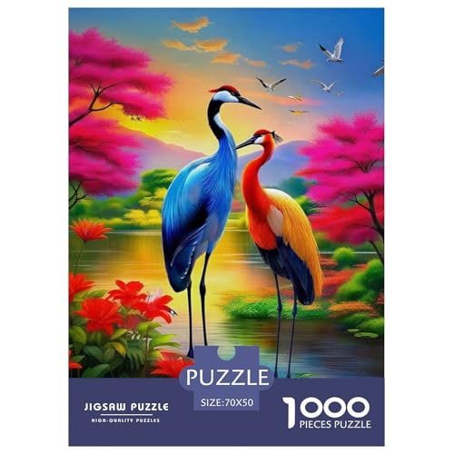 Puzzle Für Erwachsene 1000 Teilige Rotgekrönter Kran Pädagogisches Spiel Crane Themed Für Familie Freunde Für Erwachsene Kinder 70x50cm von TZOVPCDFA