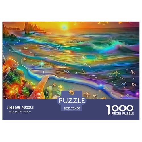 Puzzle Für Erwachsene 1000 Teilige Strand Lernspiel Starfish Geschenke Für Damen Für Erwachsene Kinder 70x50cm von TZOVPCDFA
