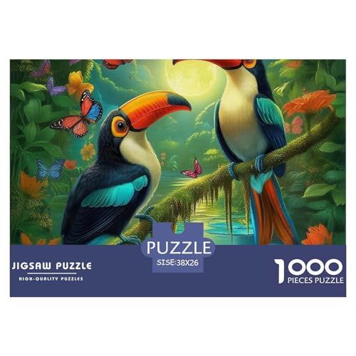 Puzzle Für Erwachsene 1000 Teilige Tukan Lernspiel Jungle Animal Theme Für Familie Freunde Für Erwachsene Kinder 38x26cm von TZOVPCDFA