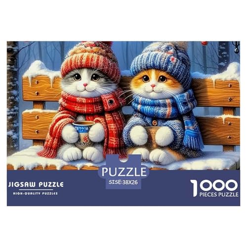 Puzzle KatzePuzzle 1000 Teile Erwachsene Rätsel Cute Animal Theme Impossible Puzzles Geschenke Für Männer Und Damen Für Erwachsene Und Kinder 38x26cm/1000pcs von TZOVPCDFA