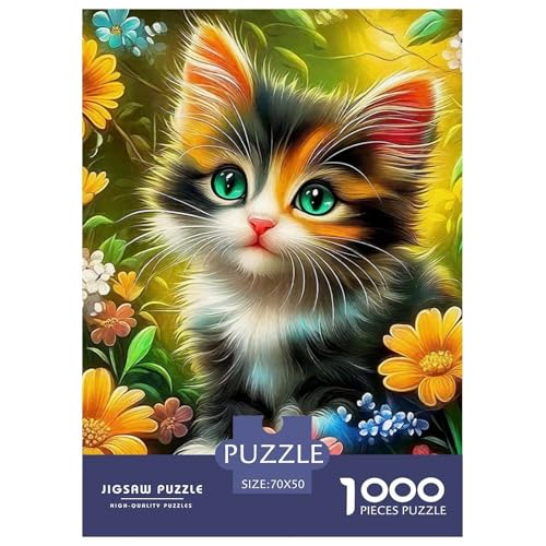 Puzzle KatzePuzzle 1000 Teile Erwachsene Rätsel Cute Animal Theme Klassische Rätsel Home Dekoration Für Erwachsene Und Kinder 70x50cm/1000pcs von TZOVPCDFA