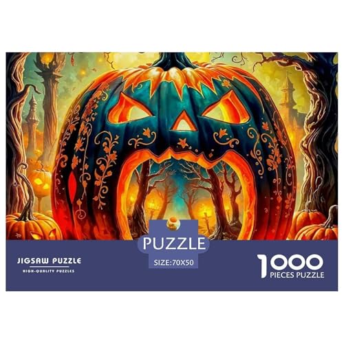 Puzzle Kürbiskopf1000 Teile Erwachsene Halloween Impossible Puzzles Home Dekoration Für Erwachsene Und Kinder Ab 14 Jahren 70x50cm von TZOVPCDFA