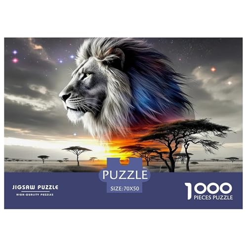 Puzzle Löwen1000 Teile Erwachsene Animal Theme Impossible Puzzles Geschenke Für Männer Und Damen Für Erwachsene Und Kinder Ab 14 Jahren 70x50cm von TZOVPCDFA