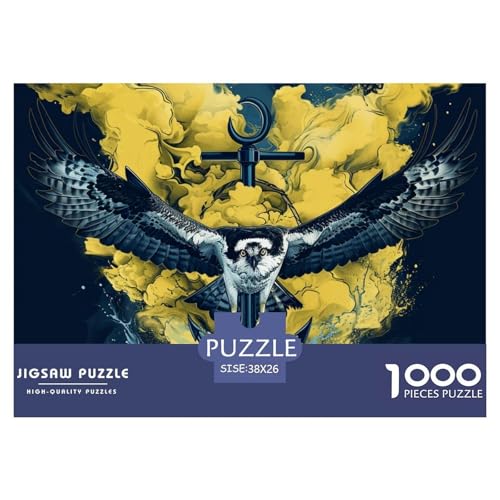 Puzzles 1000 Teile Puzzle AdlerLagerfeuer-Aktivität Puzzle Portrait of An Osprey Geschicklichkeitsspiel Heimdekoration Für Erwachsene Und Ältere Kinder 38x26cm/1000pcs von TZOVPCDFA