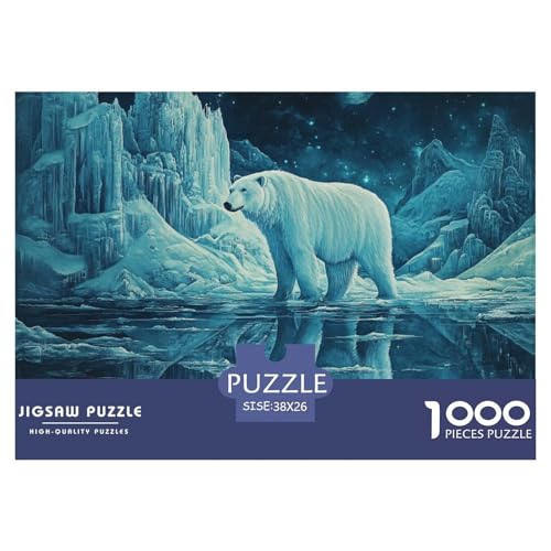 Puzzles 1000 Teile Puzzle BärenLagerfeuer-Aktivität Puzzle Arctic Glacier Geschicklichkeitsspiel Familienspiel Für Erwachsene Und Ältere Kinder 38x26cm/1000pcs von TZOVPCDFA
