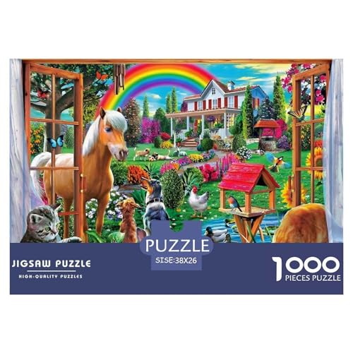 Puzzles 1000 Teile Puzzle BauernhofLagerfeuer-Aktivität Puzzle Horse Impossible Game Für Die Ganze Familie Für Kinder Von 8-12 Jahren 38x26cm/1000pcs von TZOVPCDFA