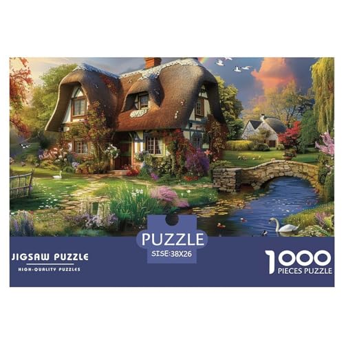 Puzzles 1000 Teile Puzzle BerghütteLagerfeuer-Aktivität Puzzle Big Goose Impossible SpielFamilienspiel Für Erwachsene Und Kinder Ab 14 Jahren 38x26cm/1000pcs von TZOVPCDFA