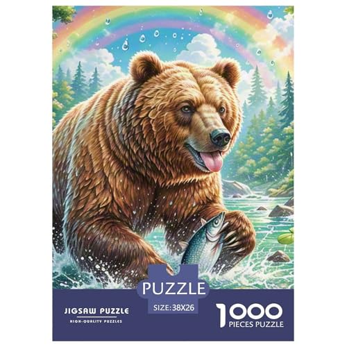 Puzzles 1000 Teile Puzzle Braun BärLagerfeuer-Aktivität Puzzle Wildlife Geschicklichkeitsspiel Heimdekoration Für Erwachsene Und Kinder Ab 14 Jahren 38x26cm/1000pcs von TZOVPCDFA