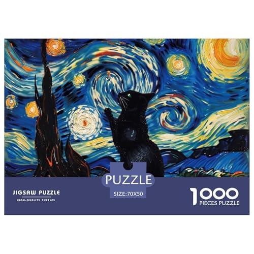 Puzzles 1000 Teile Puzzle Cute KatzeLagerfeuer-Aktivität Puzzle Van Gogh Style KatzeFarbenfrohes Legespiel Für Die Ganze Familie Für Erwachsene Und Kinder Ab 14 Jahren 70x50cm/1000pcs Puzzles 1000 Teile Puzzle Cute KatzeLagerfeuer-Aktivität Puzzle Van Gogh Style KatzeFarbenfrohes Legespiel Für Die Ganze Familie Für Erwachsene Und Kinder Ab 14 Jahren 70x50cm/1000pcs von TZOVPCDFA