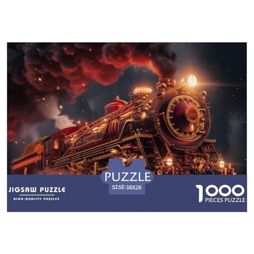 Puzzles 1000 Teile Puzzle DampfzugLagerfeuer-Aktivität Puzzle The Train Under The NachthimmelImpossible SpielPuzzles-Geschenk Für Erwachsene Und Ältere Kinder 38x26cm/1000pcs von TZOVPCDFA
