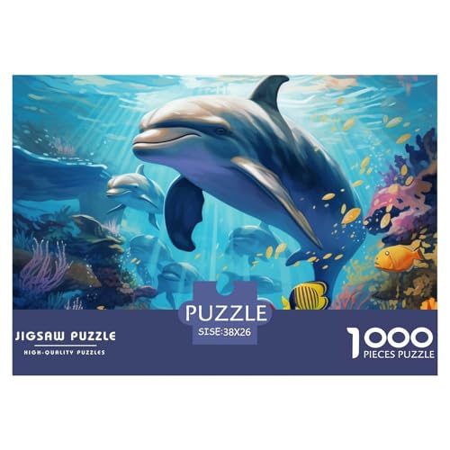 Puzzles 1000 Teile Puzzle DelfineLagerfeuer-Aktivität Puzzle Underwater World Geschicklichkeitsspiel Puzzles-Geschenk Für Kinder Von 8-12 Jahren 38x26cm/1000pcs von TZOVPCDFA