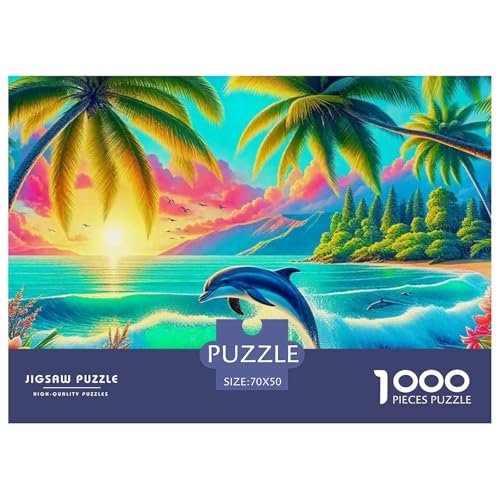 Puzzles 1000 Teile Puzzle DelphinLagerfeuer-Aktivität Puzzle Marine Animal Series Geschicklichkeitsspiel Familienspiel Für Kinder Von 8-12 Jahren 70x50cm/1000pcs von TZOVPCDFA