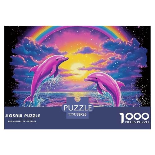 Puzzles 1000 Teile Puzzle DelphinLagerfeuer-Aktivität Puzzle Marine Organism Geschicklichkeitsspiel Für Die Ganze Familie Für Erwachsene Und Kinder Ab 14 Jahren 38x26cm/1000pcs von TZOVPCDFA