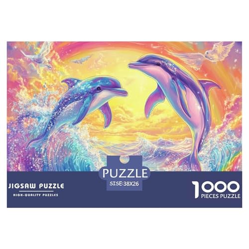 Puzzles 1000 Teile Puzzle DelphinLagerfeuer-Aktivität Puzzle Marine TiereImpossible SpielFür Die Ganze Familie Für Kinder Von 8-12 Jahren 38x26cm/1000pcs von TZOVPCDFA
