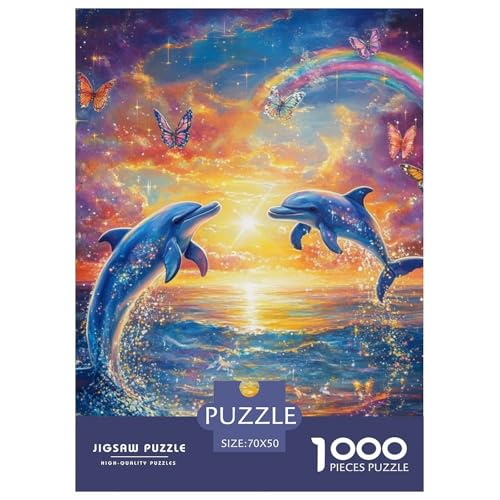 Puzzles 1000 Teile Puzzle DelphinLagerfeuer-Aktivität Puzzle RegenbogenButterflies Geschicklichkeitsspiel Puzzles-Geschenk Für Erwachsene Und Kinder Ab 14 Jahren 70x50cm/1000pcs von TZOVPCDFA