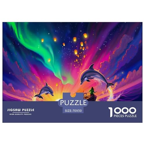Puzzles 1000 Teile Puzzle DelphinLagerfeuer-Aktivität Puzzle The Underwater World Geschicklichkeitsspiel Für Die Ganze Familie Für Kinder Von 8-12 Jahren 70x50cm/1000pcs von TZOVPCDFA
