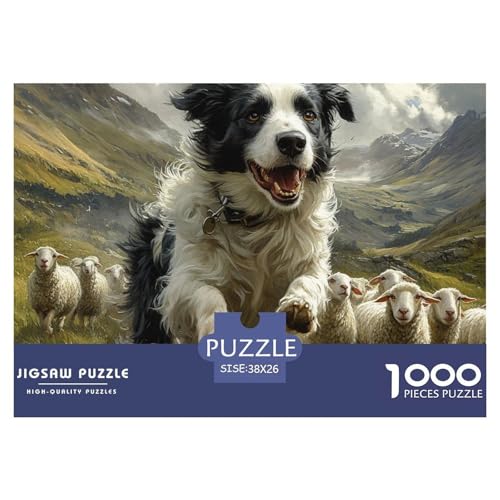 Puzzles 1000 Teile Puzzle Der Border CollieLagerfeuer-Aktivität Puzzle Pasture Geschicklichkeitsspiel Puzzles-Geschenk Für Kinder Von 8-12 Jahren 38x26cm/1000pcs von TZOVPCDFA