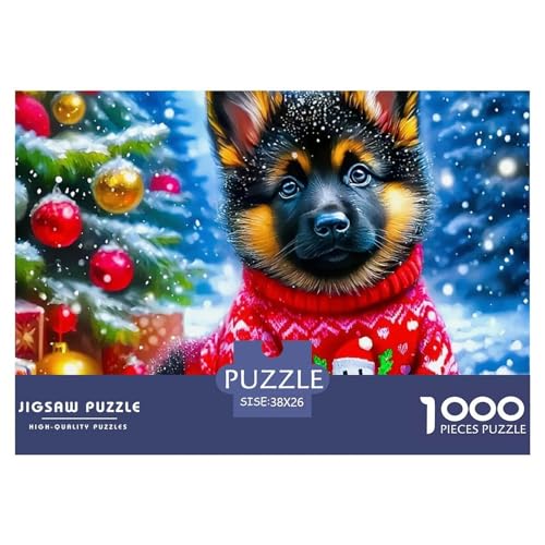 Puzzles 1000 Teile Puzzle Deutscher SchäferLagerfeuer-Aktivität Puzzle Christmas Theme Geschicklichkeitsspiel Familienspiel Für Kinder Von 8-12 Jahren 38x26cm/1000pcs von TZOVPCDFA