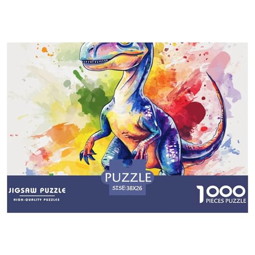 Puzzles 1000 Teile Puzzle DinosaurierLagerfeuer-Aktivität Puzzle Cretaceous Period Geschicklichkeitsspiel Heimdekoration Für Erwachsene Und Kinder 38x26cm/1000pcs von TZOVPCDFA