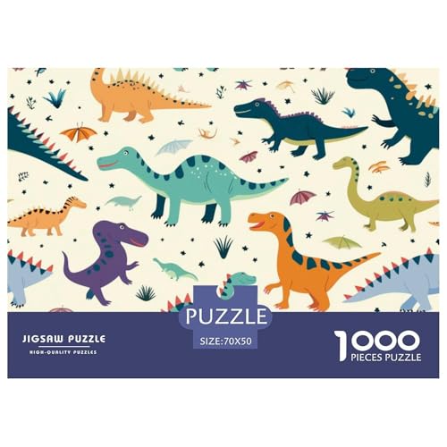 Puzzles 1000 Teile Puzzle DinosaurierLagerfeuer-Aktivität Puzzle Cute Pattern Geschicklichkeitsspiel Familienspiel Für Kinder Von 8-12 Jahren 70x50cm/1000pcs von TZOVPCDFA