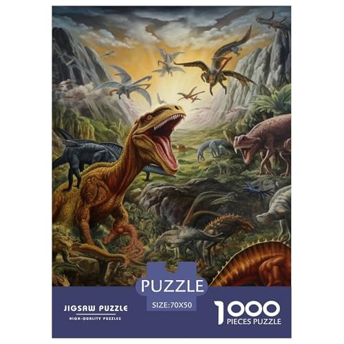 Puzzles 1000 Teile Puzzle DinosaurierLagerfeuer-Aktivität Puzzle Jurassic Geschicklichkeitsspiel Puzzles-Geschenk Für Erwachsene Und Kinder Ab 14 Jahren 70x50cm/1000pcs von TZOVPCDFA