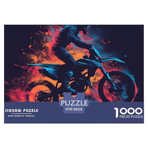Puzzles 1000 Teile Puzzle Dirt BikeLagerfeuer-Aktivität Puzzle Mountain MotorradGeschicklichkeitsspiel Heimdekoration Für Erwachsene Und Kinder Ab 14 Jahren 38x26cm/1000pcs von TZOVPCDFA