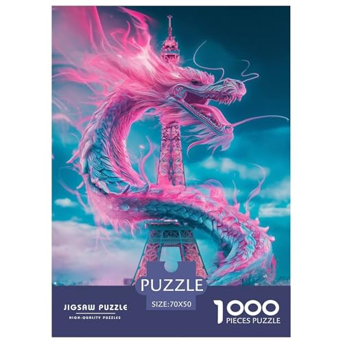 Puzzles 1000 Teile Puzzle DrachenLagerfeuer-Aktivität Puzzle EiffelturmImpossible SpielHeimdekoration Für Erwachsene Und Kinder Ab 14 Jahren 70x50cm/1000pcs von TZOVPCDFA