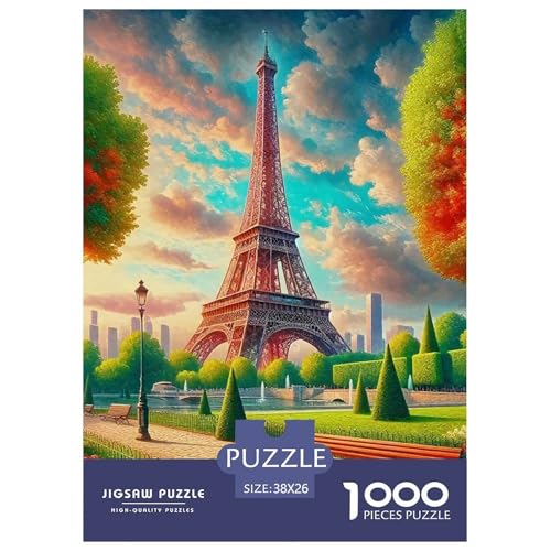 Puzzles 1000 Teile Puzzle EiffelturmLagerfeuer-Aktivität Puzzle Urban Landscape Impossible Game Puzzles-Geschenk Für Erwachsene Und Ältere Kinder 38x26cm/1000pcs von TZOVPCDFA