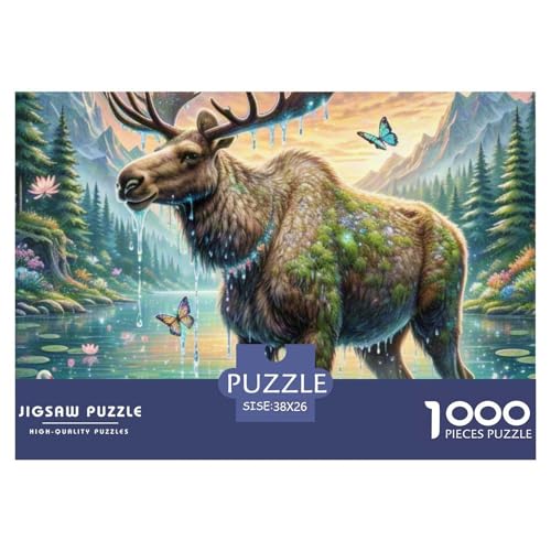 Puzzles 1000 Teile Puzzle ElchLagerfeuer-Aktivität Puzzle DschungeltiereImpossible SpielPuzzles-Geschenk Für Männer Und Frauen 38x26cm/1000pcs von TZOVPCDFA