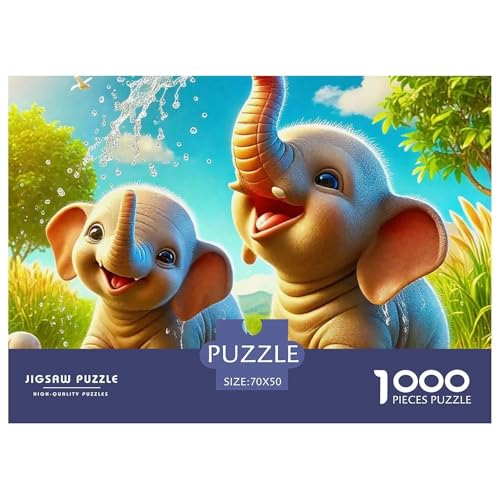 Puzzles 1000 Teile Puzzle ElefantenLagerfeuer-Aktivität Puzzle Cute Animal Series Geschicklichkeitsspiel Für Die Ganze Familie Für Männer Und Frauen 70x50cm/1000pcs von TZOVPCDFA