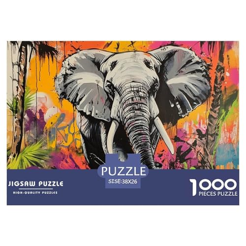 Puzzles 1000 Teile Puzzle ElefantenLagerfeuer-Aktivität Puzzle Multi Colored GraffitiFarbenfrohes Legespiel Familienspiel Für Männer Und Frauen 38x26cm/1000pcs Puzzles 1000 Teile Puzzle ElefantenLagerfeuer-Aktivität Puzzle Multi Colored GraffitiFarbenfrohes Legespiel Familienspiel Für Männer Und Frauen 38x26cm/1000pcs von TZOVPCDFA