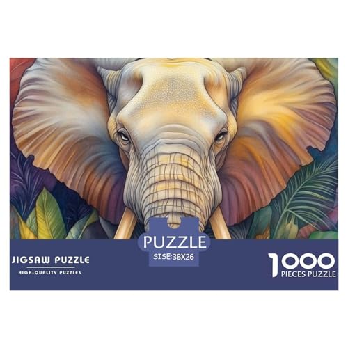 Puzzles 1000 Teile Puzzle ElefantenLagerfeuer-Aktivität Puzzle Wildlife Impossible SpielPuzzles-Geschenk Für Männer Und Frauen 38x26cm/1000pcs von TZOVPCDFA