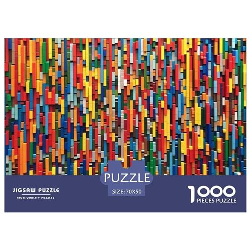 Puzzles 1000 Teile Puzzle Farbige BausteineLagerfeuer-Aktivität Puzzle Artistic Patterns Geschicklichkeitsspiel Für Die Ganze Familie Für Erwachsene Und Kinder Ab 14 Jahren 70x50cm/1000pcs von TZOVPCDFA