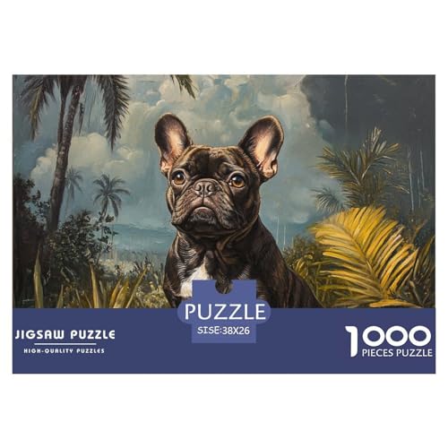 Puzzles 1000 Teile Puzzle French BULLHundLagerfeuer-Aktivität Puzzle Tropical Rain Forest Geschicklichkeitsspiel Heimdekoration Für Männer Und Frauen 38x26cm/1000pcs von TZOVPCDFA